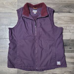 Ariat Rebar DuraCanvas Vest Womens XXL Insulated Sherpa Plum Purple 10037590